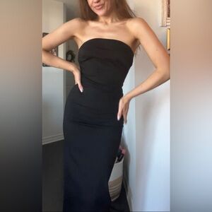 Black denim long dress​